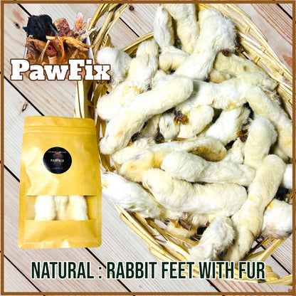 Natural : Rabbit Feet with Fur