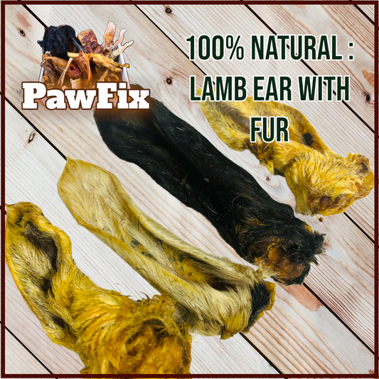 100% Natural Lamb Ear with Fur